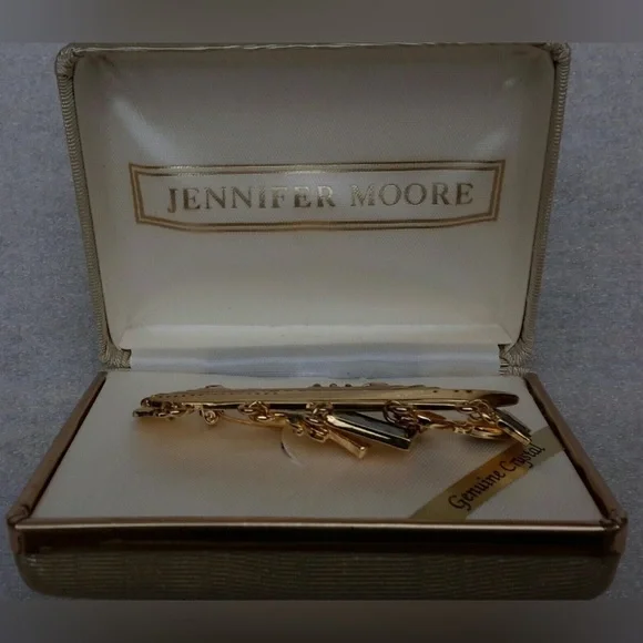 Vintage Jennifer Moore CRUISE SHIP Genuine Crystal Brooch Pin - Picture 2 of 3